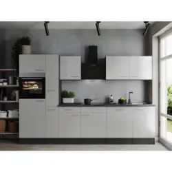 K&Uuml;CHENBLOCK Oliver Grau, Wei&szlig; B: 310 cm
