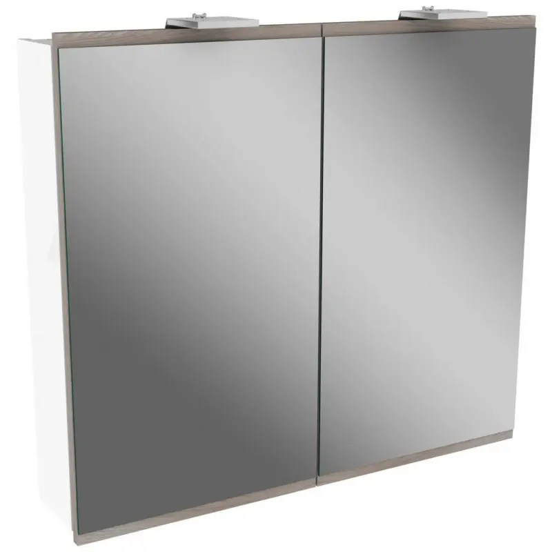 Spiegelschrank Lima mit LED 2-T&uuml;rig BHT: 80x73x15,5cm Wei&szlig;