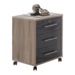 M&ouml;belix Rollcontainer Anthrazit/Eiche Office Edition 44x58x40 cm