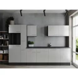 K&Uuml;CHENLEERBLOCK Oliver Grau, Wei&szlig; B: 310 cm