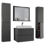 M&ouml;belix BADEZIMMER Lendas5-teiligAnthrazitB:127cm