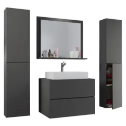 BADEZIMMER Lendas5-teiligAnthrazitB:127cm