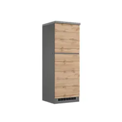 K&uuml;hlschrank-Umbauschrank Turin 60 cm Graphitfarben/Eiche