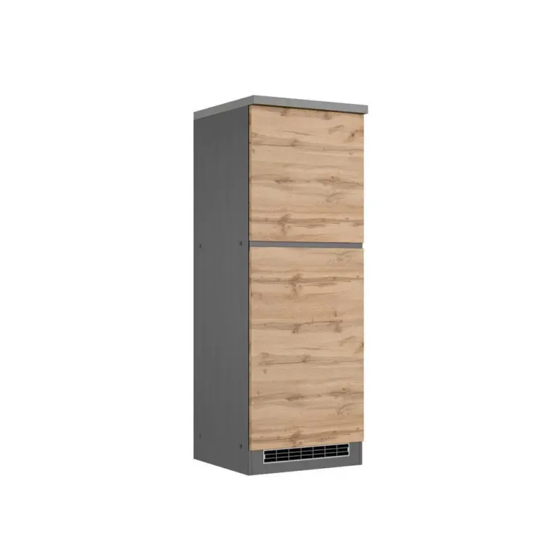 K&uuml;hlschrank-Umbauschrank Turin 60 cm Graphitfarben/Eiche