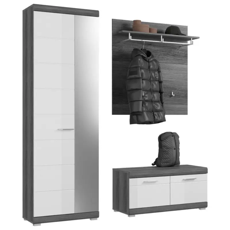 Garderobenschrank Scout Wei&szlig;/Rauchsilber B: 167 cm