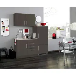 Einbauk&uuml;che K&uuml;chenblock M&ouml;belix Toronto Grau/Eiche Dekor B: 160 cm