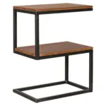 M&ouml;belix Beistelltisch mit Holzplatten S-Form Akola, Sheesham/Schwarz