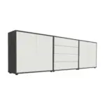 M&ouml;belix SIDEBOARD Mailand5B:237cm Wei&szlig;/Anthrazit