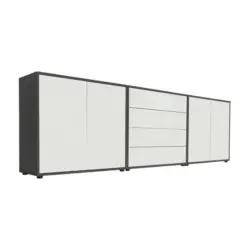 SIDEBOARD Mailand5B:237cm Wei&szlig;/Anthrazit