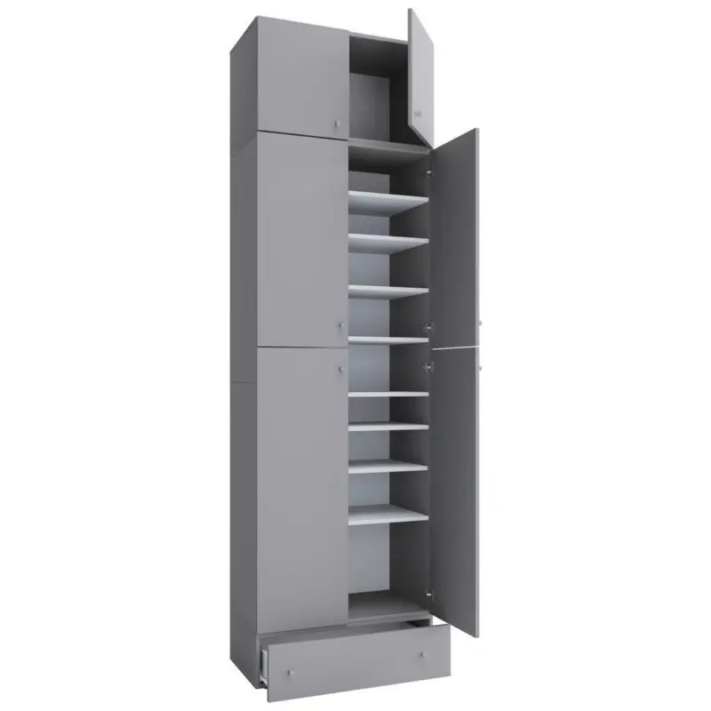 Schuhschrank Lona XXL Grau B. 70 cm