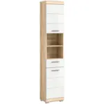 M&ouml;belix Badezimmer Hochschrank Lambada 37x191 cm Sonoma Eiche/Wei&szlig;