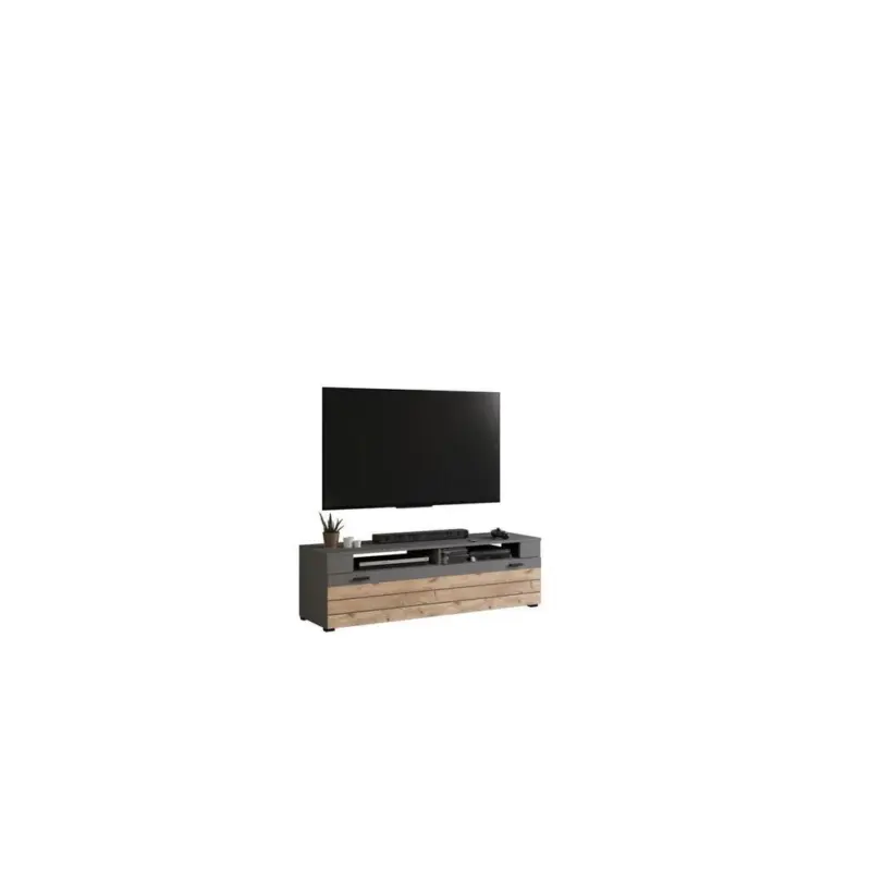 TV- Element Freno B: 140 cm Grau Nb, Nox Oak Dekor