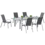 M&ouml;belix Gartenm&ouml;bel Set 7--Teilig Amalfi di Lusso Metall/Glas/Textil