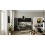 M&ouml;belix Einbauk&uuml;che K&uuml;chenblock M&ouml;belix Capri Eiche/Schwarz B: 270 cm