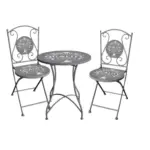 M&ouml;belix BALKONSET Dunkelgrau D: 60 cm 3-Teilig