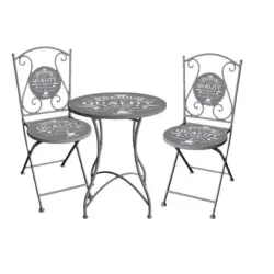 BALKONSET Dunkelgrau D: 60 cm 3-Teilig