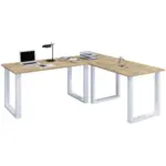 M&ouml;belix Eckschreibtisch Lona Silberfarben/Eiche D. L: 190cm
