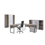 M&ouml;belix B&uuml;ro Office Edition Eiche Dekor/Wei&szlig; Hochglanz