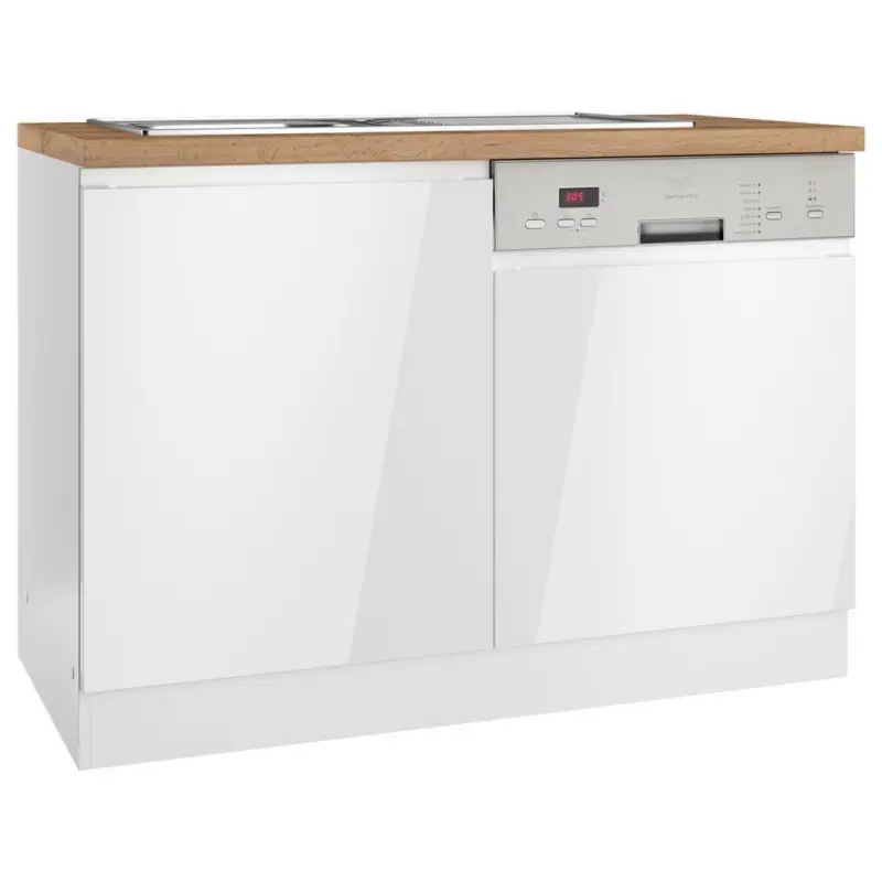 Sp&uuml;lenunterschrank Monza B: 120 cm Wei&szlig;/Eiche Dekor