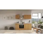 M&ouml;belix Einbauk&uuml;che K&uuml;chenblock M&ouml;belix Nano Buchefarben/Beige B: 210 cm