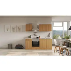 Einbauk&uuml;che K&uuml;chenblock M&ouml;belix Nano Buchefarben/Beige B: 210 cm