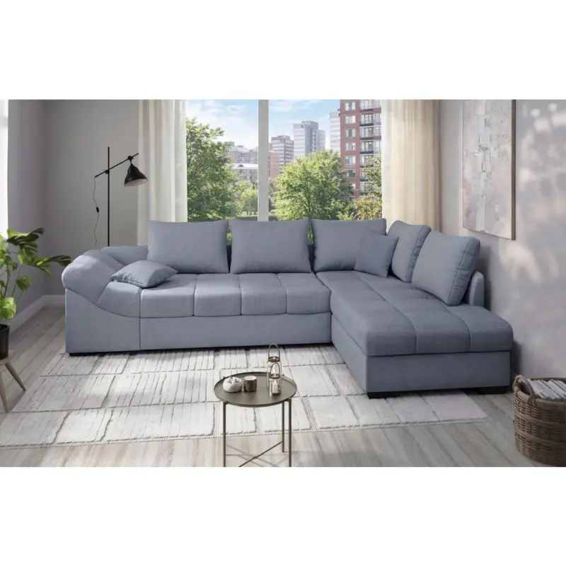 ECKSCHLAFSOFA Alvito Hellblau S: 298x202 cm