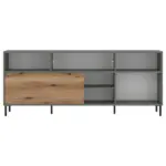 M&ouml;belix TV-Element Pozzi Graugr&uuml;n/Eichefarben B: 180 cm