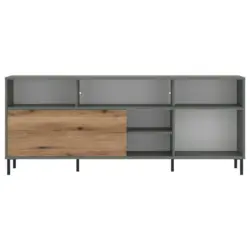 TV-Element Pozzi Graugr&uuml;n/Eichefarben B: 180 cm
