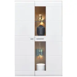 Vitrine Auris B: 95 cm Eiche Dekor/Wei&szlig;