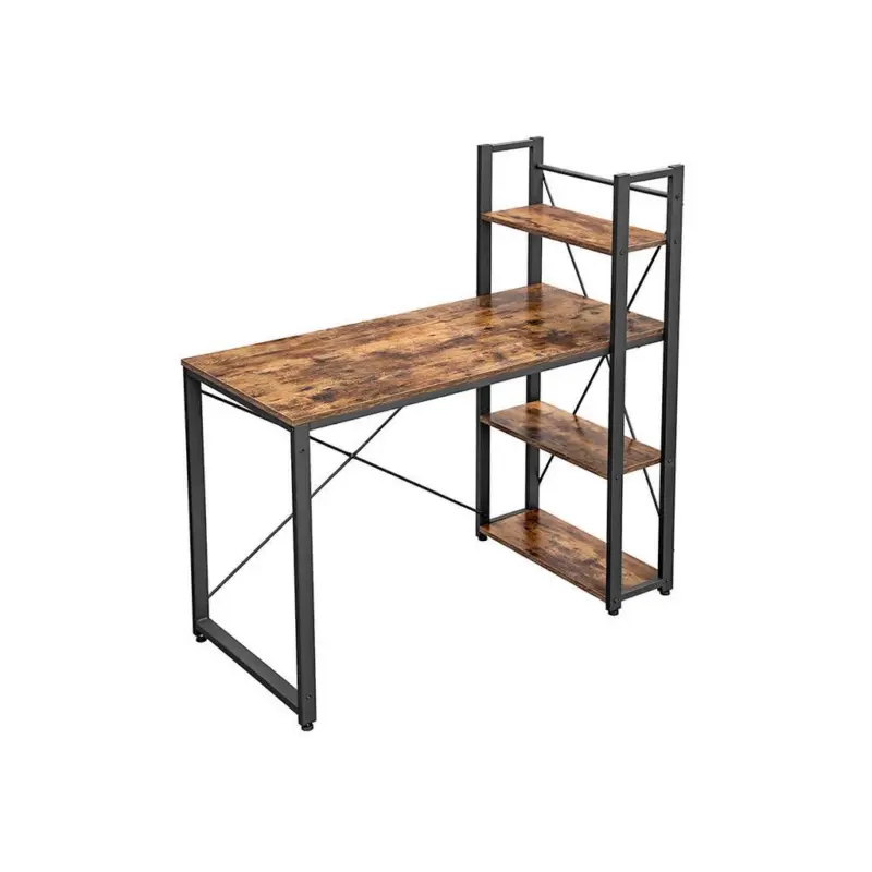 Schreibtisch Iron B: 120 cm, H: 120 cm, Braun/Schwarz