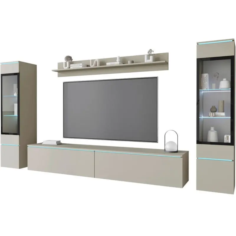 Wohnwand Vera II 4-Teilig Beige/Kaschmir B: 240 cm
