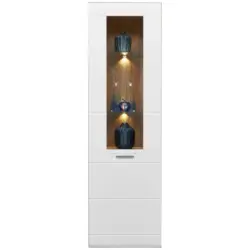 Vitrine Auris B: 60 cm Eiche Dekor/Wei&szlig;
