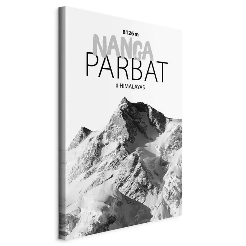 Leinwandbild Nanga Parbat Schwarz Wei&szlig; B: 60 cm