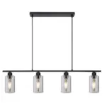 M&ouml;belix H&auml;ngeleuchte Hadera H: 120 cm 4-Flammig, Rauchglas