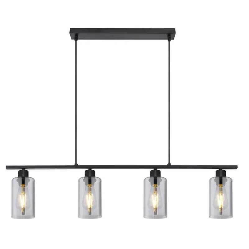 H&auml;ngeleuchte Hadera H: 120 cm 4-Flammig, Rauchglas