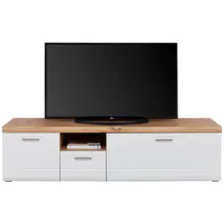 TV-Lowboard Auris B: 190 cm Eiche Dekor/Wei&szlig; matt