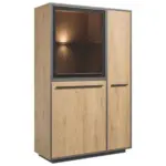 M&ouml;belix Highboard 101cm Nadiro Wildeiche Dekor/Schwarz Matt