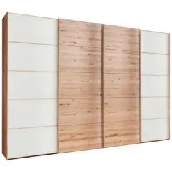 Schwebet&uuml;renschrank in Wei&szlig;, Buchefarben