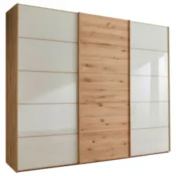 Schwebet&uuml;renschrank in Champagner, Eiche Bianco