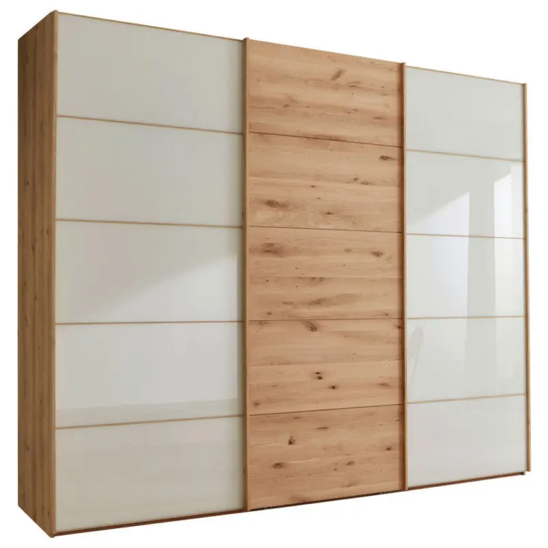 Schwebet&uuml;renschrank in Champagner, Eiche Bianco