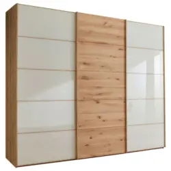 Schwebet&uuml;renschrank in Champagner, Eiche Bianco