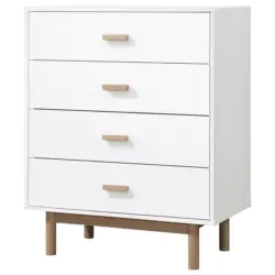 Kommode Melanie Wei&szlig;/Eichefarben 80 cm