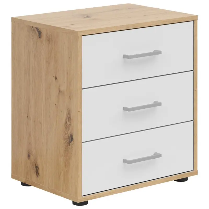 Nachtk&auml;stchen Eiche Artisan/Wei&szlig; H: 54 cm Smart