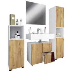 Badm&ouml;bel-Set 4--Teilig. Flandu 100cm Honig-Eiche