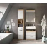 M&ouml;belix Badezimmer Lambada Eiche Dekor/Wei&szlig; B: 97 cm