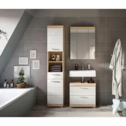 Badezimmer Lambada Eiche Dekor/Wei&szlig; B: 97 cm
