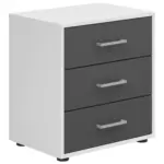 M&ouml;belix Nachtk&auml;stchen SMART 3 Wei&szlig;/Graphit H: 54 cm