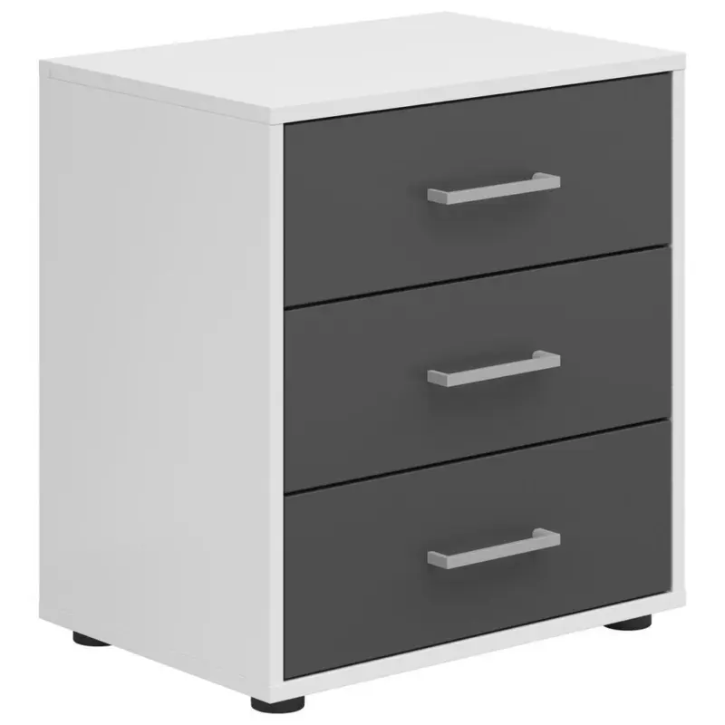 Nachtk&auml;stchen SMART 3 Wei&szlig;/Graphit H: 54 cm