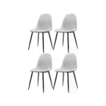 M&ouml;belix Stuhl-Set Monza Grau B: 44cm 4--Teilig