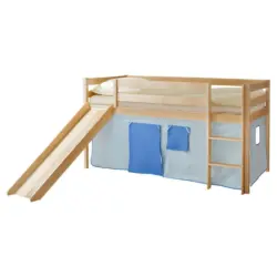 Spielbett Manuel Blau Kiefer massiv 90 cm Rutsche Leiter